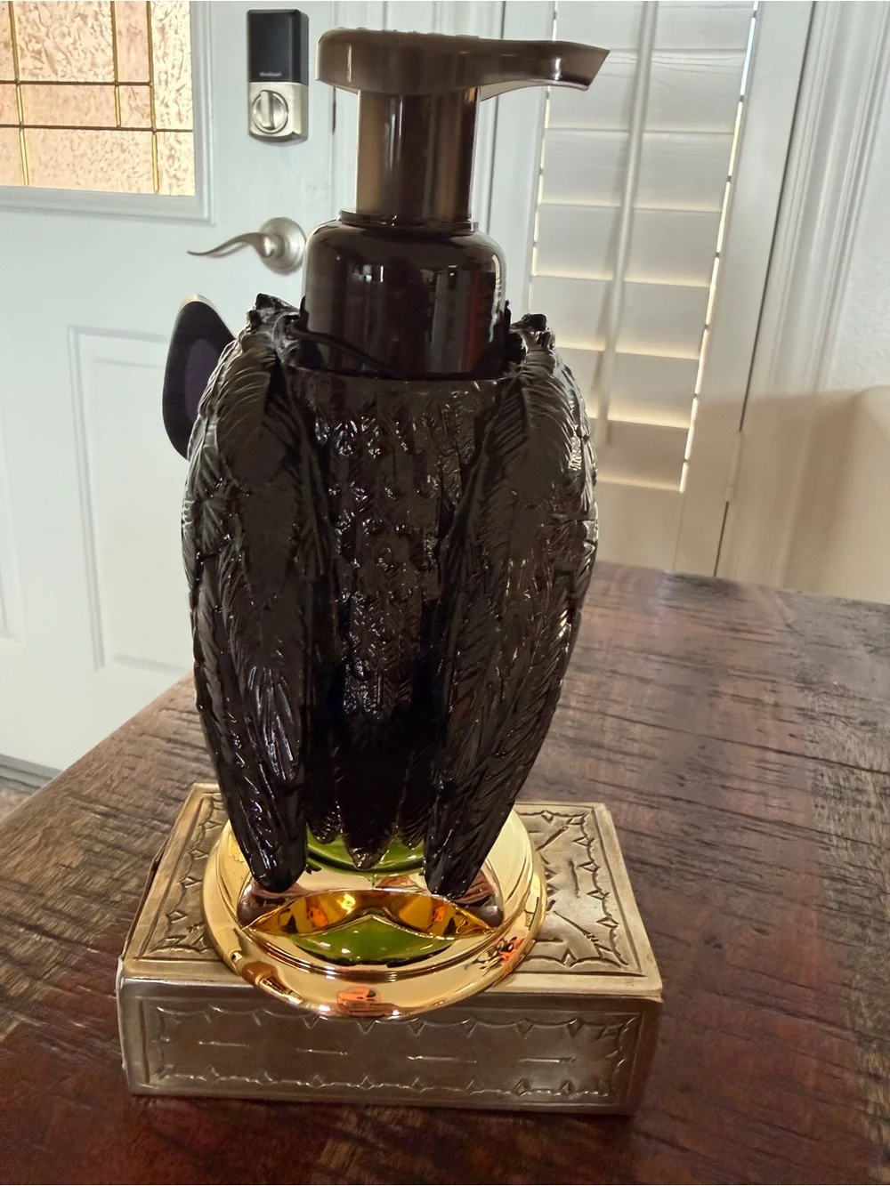 BBW Disney Malificient Villain Raven Soap Dispenser with Gold Base